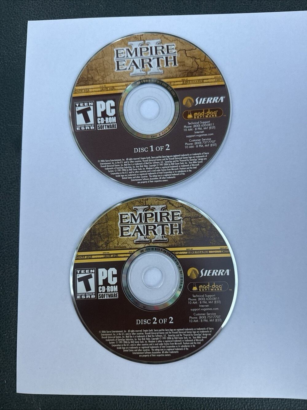 Empire Earth II - 2006 Sierra PC Mac CD-ROM w Key Code - Very Good Disc Only